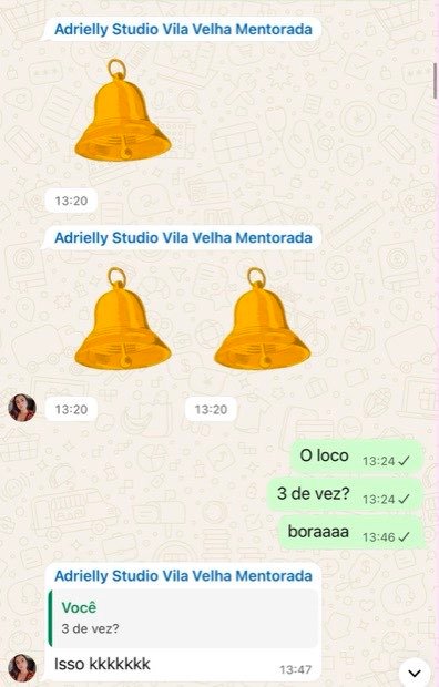 Print no grupo: mentorada toca três sinos de venda de uma vez